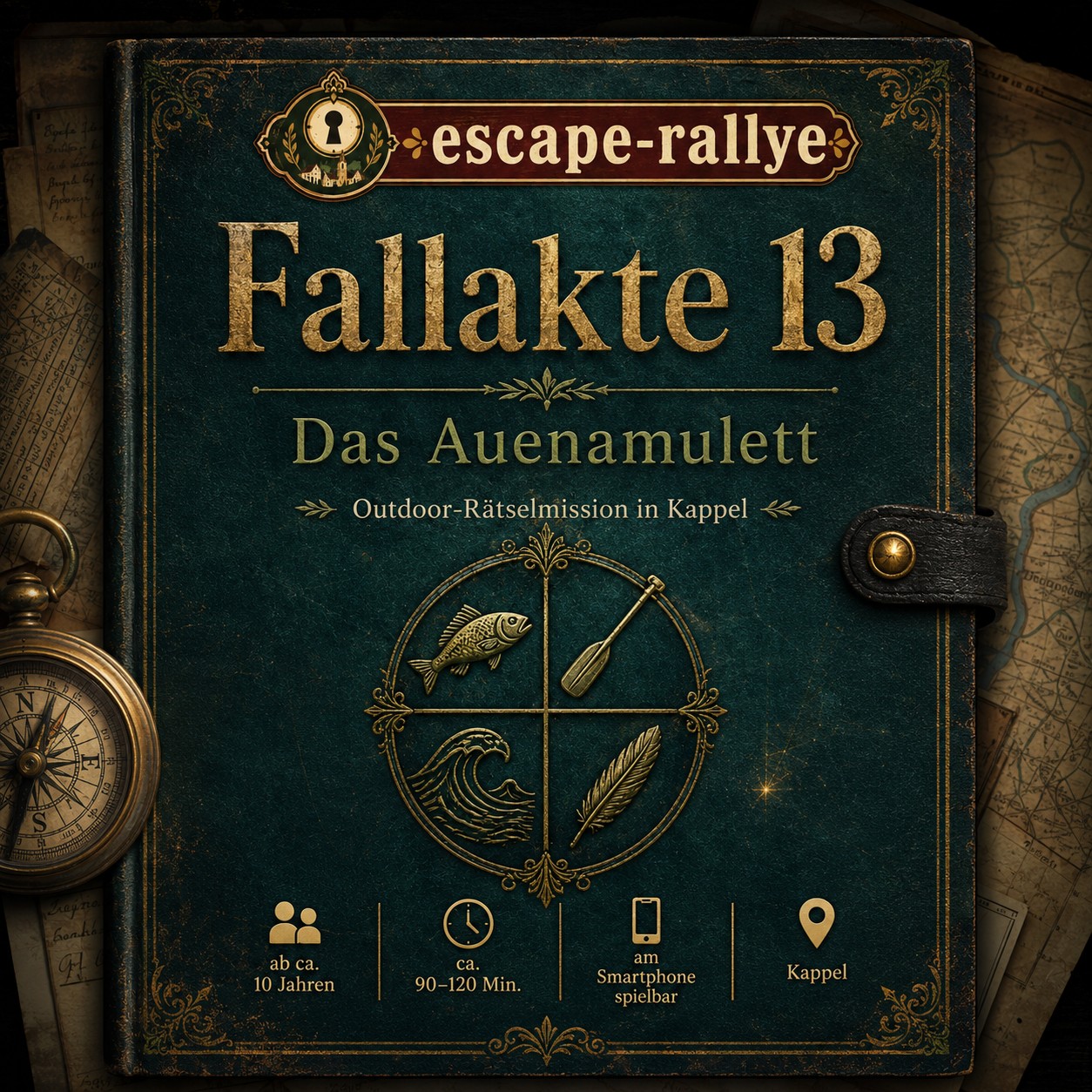 Fallakte 13 Das Auenamulett Outdoor-Rätselmission für Erwachsene und Familien mit Teens